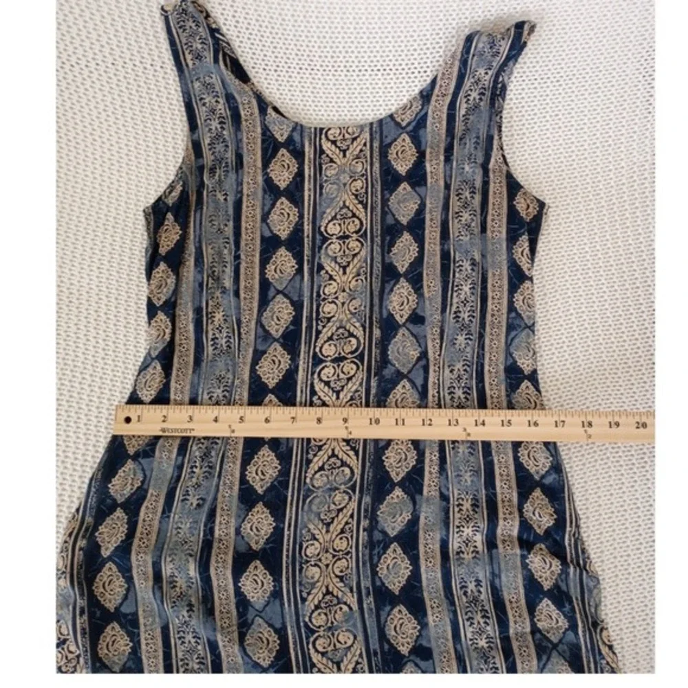 Marks & Spencer Vintage Maxi Dress Blue Paisley Boho Effortless Sleeveless M - Picture 10 of 16